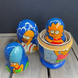 Vintage The Simpsons Painted Russian Doll Set